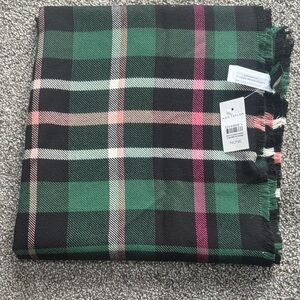 Ann Taylor Green and Black Plaid Scarf